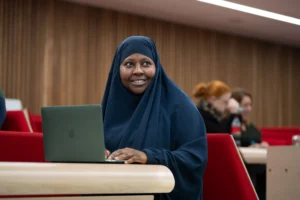 Education, Childhood & Professional Studies student in lecture theatre