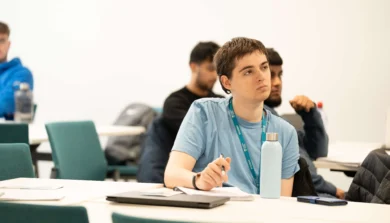 Student in class at desk
