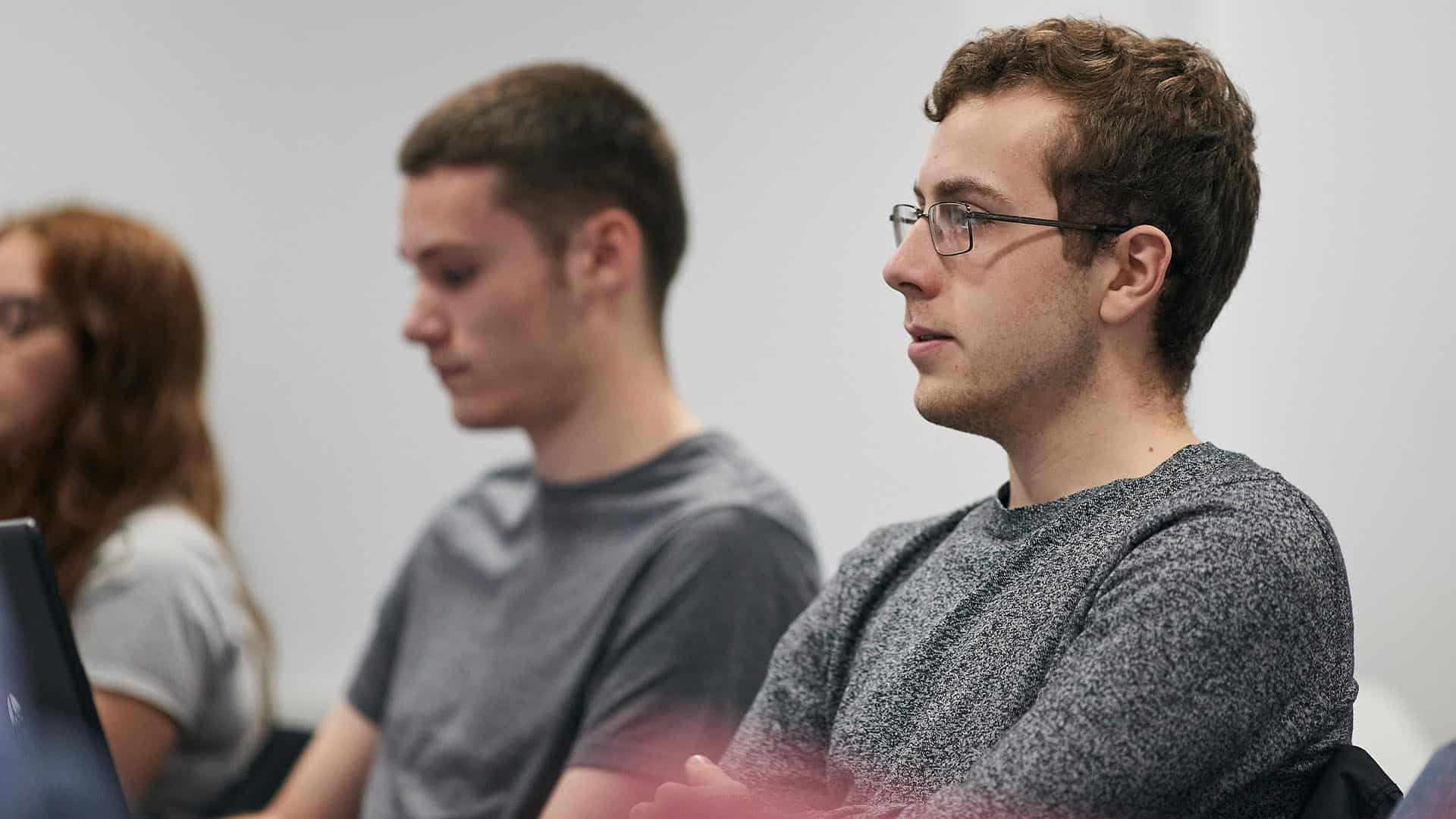 Student at reception desk